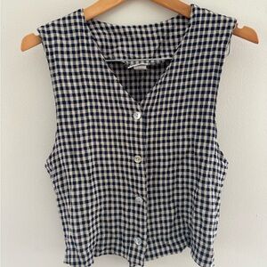 Vintage Blue and White Checkered Button Down Shirt